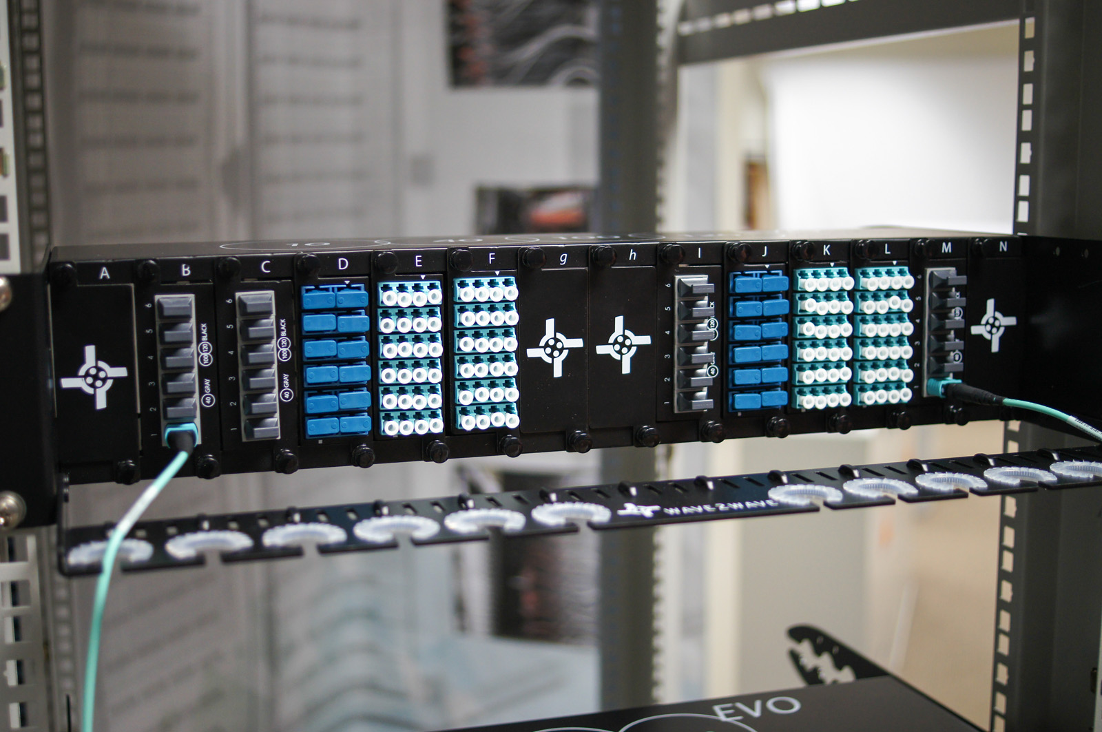 EVO 2RU Patch Panel in Rack Installation